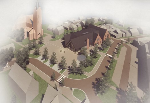 Pleinzijde in vogelvlucht