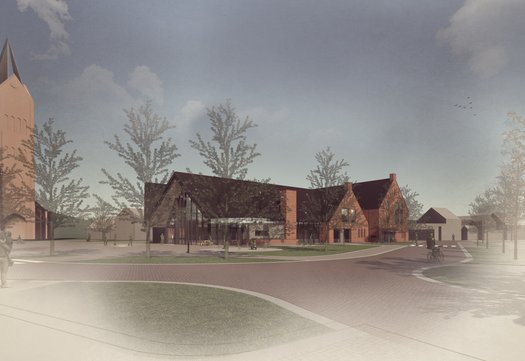 Gemeenschapshuis rechts veraf