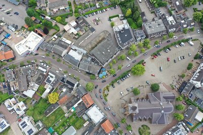 Luchtfoto op het centrum van Moergestel
