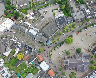 Luchtfoto op het centrum van Moergestel