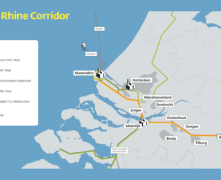 Kaart waarop te zien is hoe DRC West loopt